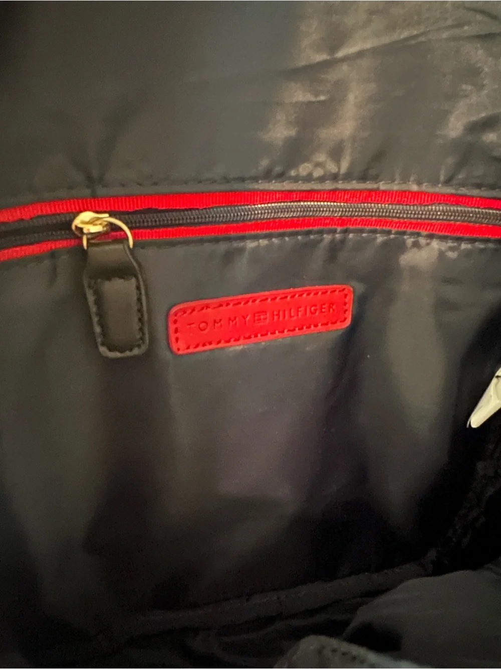 Tommy Hilfiger Black Monogram Mini Backpack with Tassel